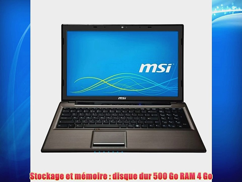 MSI CR61 2M 1203FR Ordinateur portable 156 (3962 cm) Intel Pentium 3560M 24 GHz 500 Go 4 Go