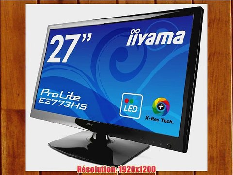 iiYama ProLite E2773HS-GB1 Ecran PC LCD 27'' 1920x1080 1 ms VGA DVI-D/HDMI Noir