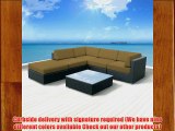 Luxxella Patio Beruni Outdoor Wicker Furniture 6-Piece All Weather Couch Sectional Sofa Set