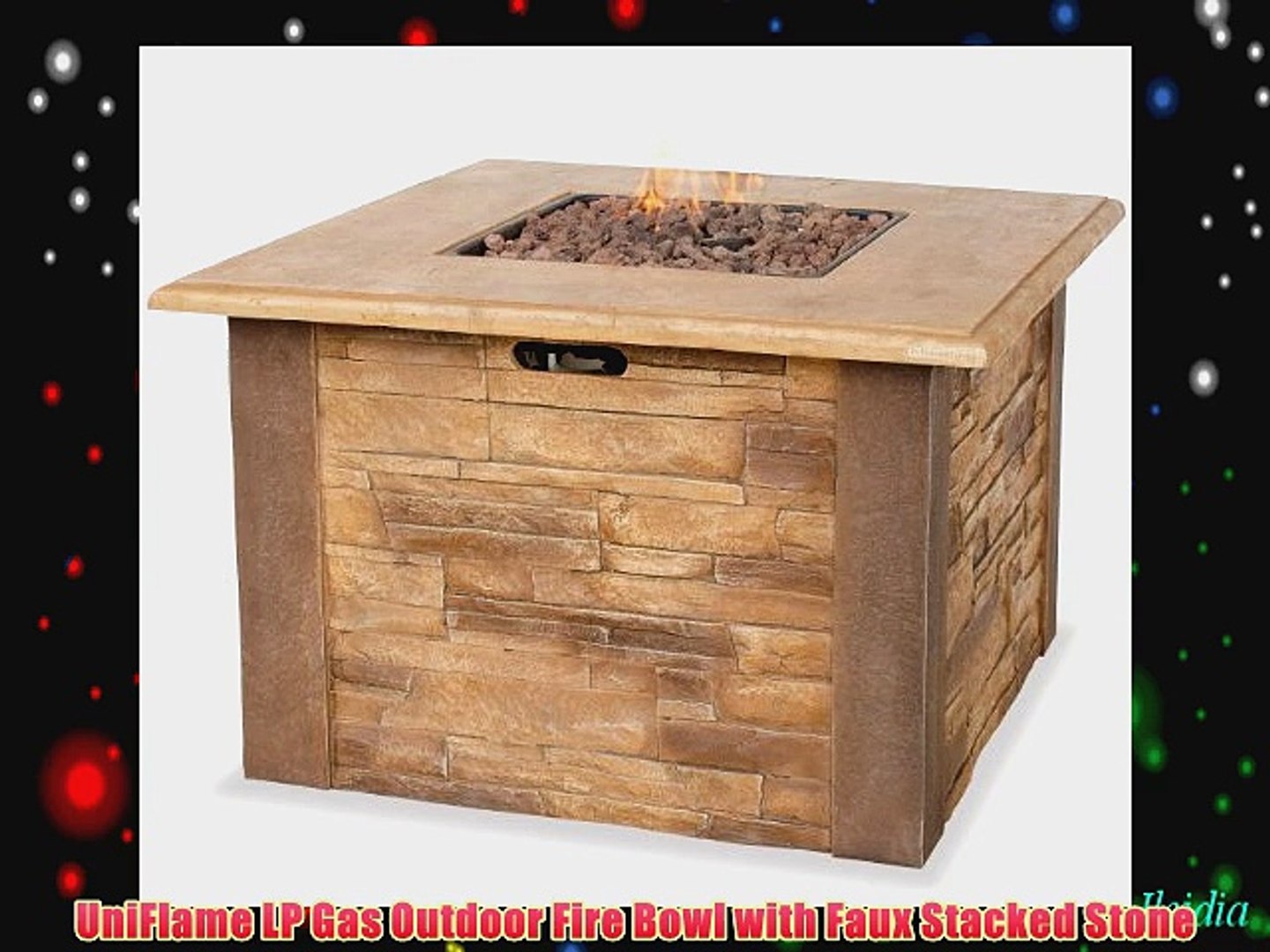 Uniflame Lp Gas Outdoor Fire Bowl With Faux Stacked Stone Video