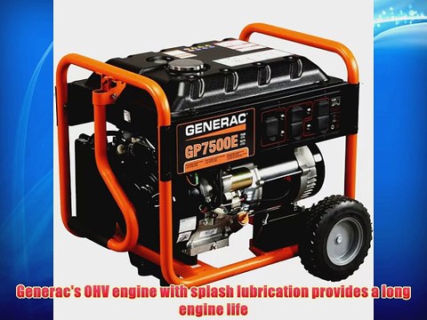 Generac 5943 GP7500E 7500 Watt 420cc OHV Portable Gas Powered Generator with Electric Start