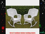 International Caravan Monaco All-Weather Wicker Outdoor Rocker - Set of 2 White Wicker