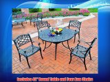 Crosley Furniture Sedona 42-Inch Five Piece Cast Aluminum Outdoor Dining Set with Arm Chairs