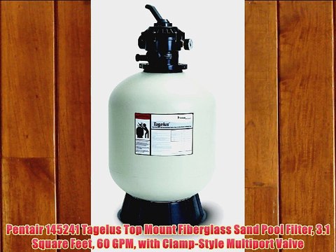 Pentair 145241 Tagelus Top Mount Fiberglass Sand Pool Filter 3.1 Square Feet 60 GPM with Clamp-Style