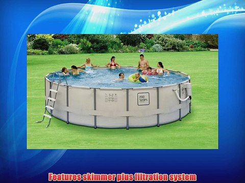 Polygroup PRO Series 18 ft. Round 52 in. Deep Metal Frame Swimming Pool Package