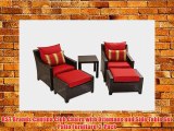 RST Brands Cantina Club Chairs with Ottomans and Side Table Set Patio Furniture 2-Pack