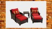 RST Brands Cantina Club Chairs with Ottomans and Side Table Set Patio Furniture 2-Pack