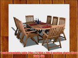 Amazonia Teak Belfast 9-Piece Teak Oval Dining Set