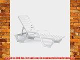 Case of 18 Grosfillex Bahia Stacking Adjustable Resin Chaise - White