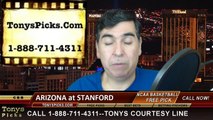 Stanford Cardinal vs. Arizona Wildcats Free Pick Prediction NCAA College Basketball Odds Preview 1-22-2015