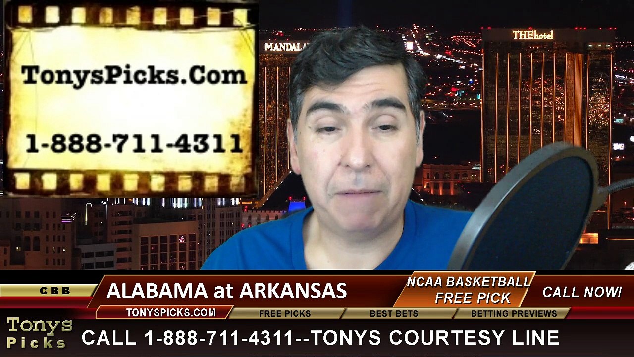 Arkansas Razorbacks vs. Alabama Crimson Tide Free Pick Prediction NCAA College Basketball Odds Preview 1-22-2015