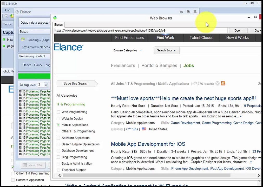 Elance.com Website | How to Extracting Data | Web Scraping | Web Harvesting