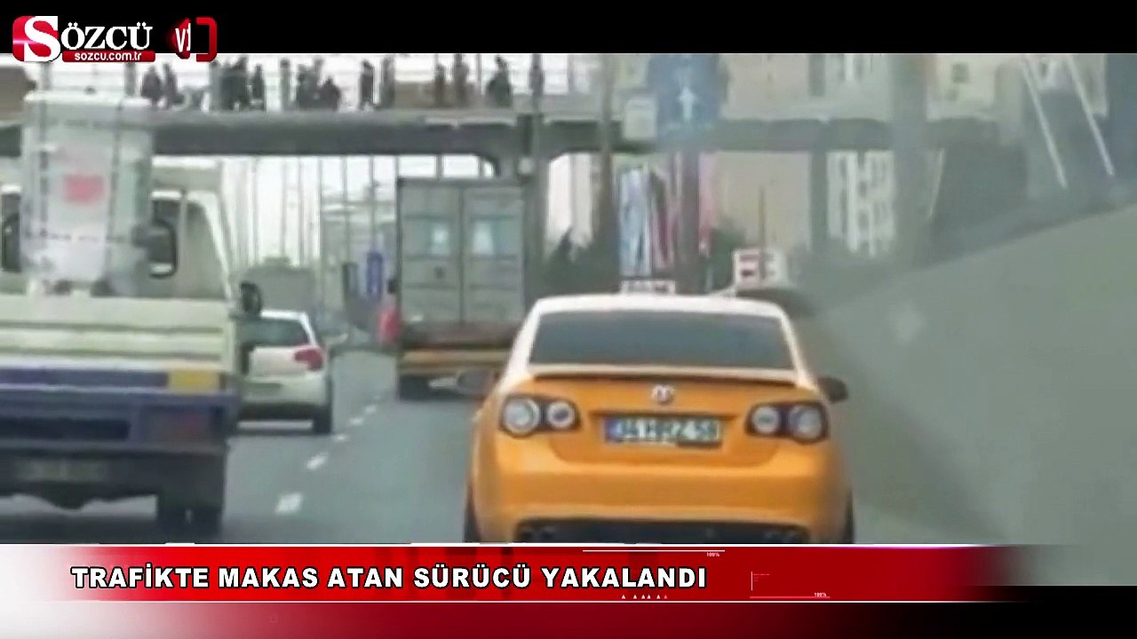 Makas atan sürücü yakalandı