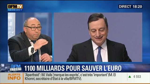 BFM Story: La BCE va racheter au moins 1100 milliards de dettes pour relancer la croissance en zone euro - 22/01