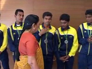 Gujarat CM meets Under 17 Kabbadi Runners UP Team in Gandhinagar