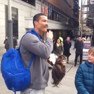 Cristiano Ronaldo Disguised As A Homeless Surprises Little Kid