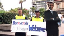 Al ritmo de “Mi linda Costa Rica” los costarricenses recibieron a Obama