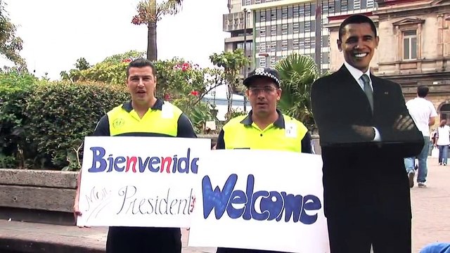 Al ritmo de Mi linda Costa Rica los costarricenses recibieron a Obama