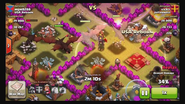 Clash of Clans Clan Wars Battle Day! The Fire Dragons and Hog Riders Attack