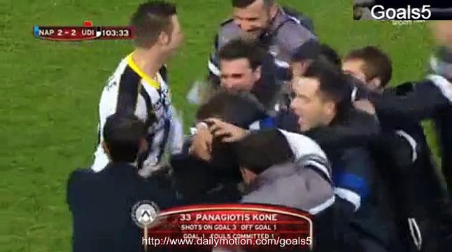 Kone P Goal Napoli 2 - 2 Udinese Coppa Italia 22-1-2015