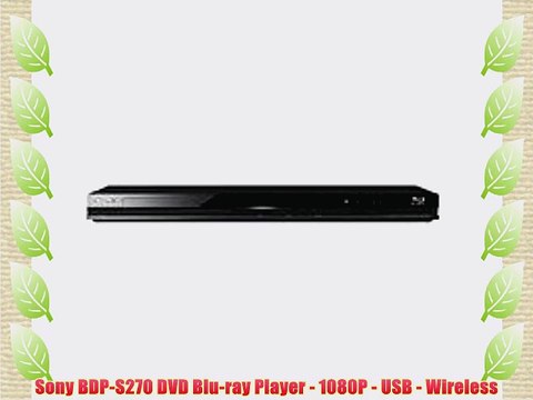 Sony BDP-S270 DVD Blu-ray Player - 1080P - USB - Wireless - video  Dailymotion