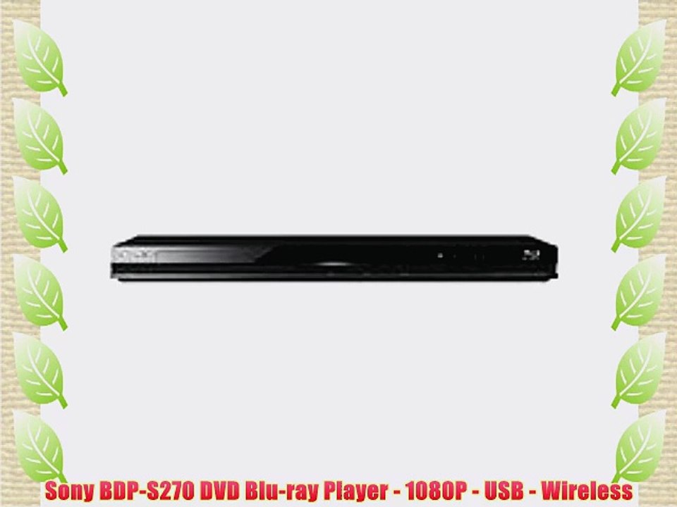 Sony BDP-S270 DVD Blu-ray Player - 1080P - USB - Wireless