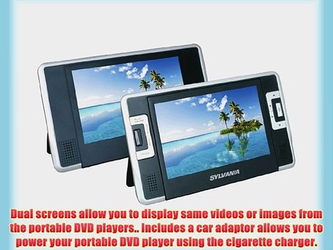 Sylvania SDVD8732 7-Inch Dual Screen Portable DVD Player with Built In 3.5 Hour Lithium Battery