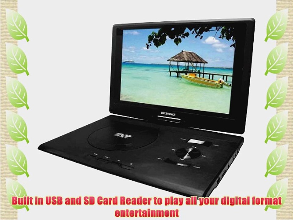 Sylvania SDVD1332 13.3-Inch Swivel Screen Portable DVD Player with USB/SD Card Reader