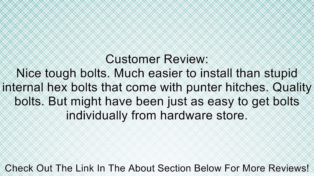 Curt Manufacturing 48330 Bolt Kit For Pintle Mount Review