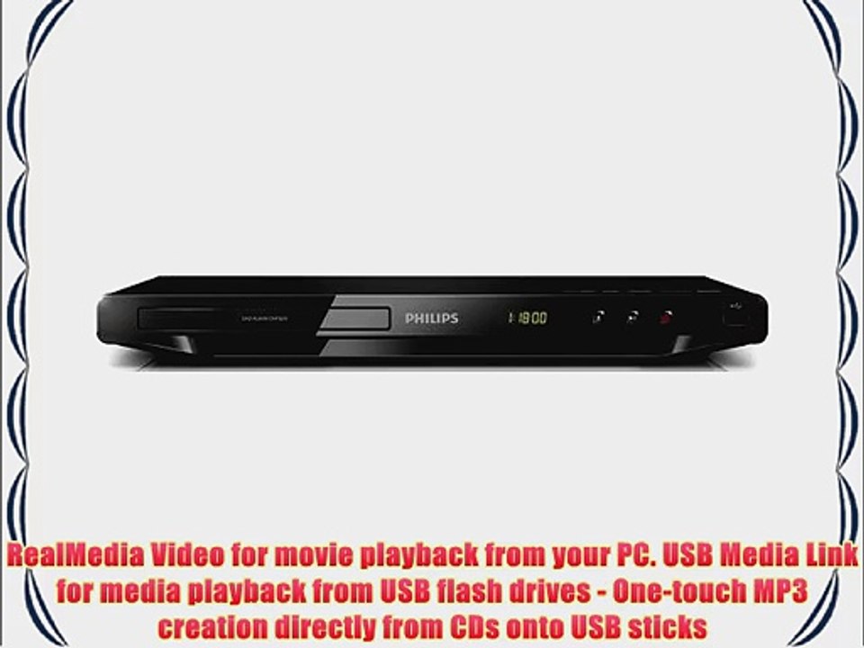Philips DVP3670 Multi Region Free DVD Player with High Speed USB DivX Ultra MP3 and RMVB