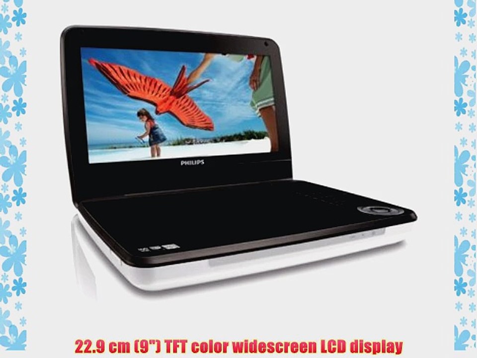 Philips PD9030/37 9-Inch Portable DVD Player (White/Black)