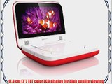 Philips PD704/37 7-Inch Portable DVD Player (White/Red)