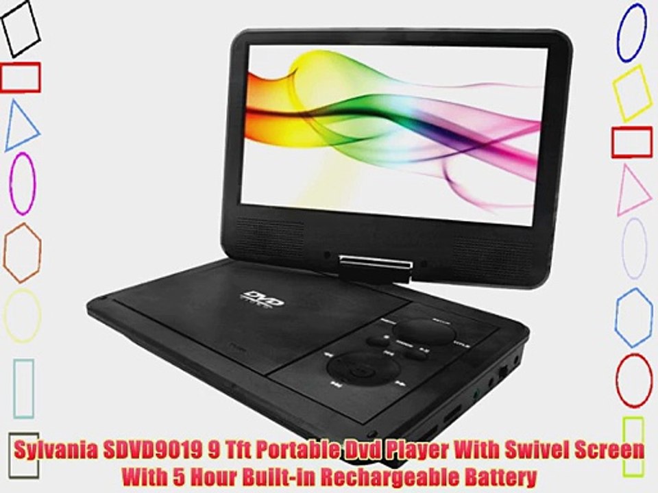 Sylvania SDVD9019 9 Tft Portable Dvd Player With Swivel Screen With 5 Hour Built-in Rechargeable