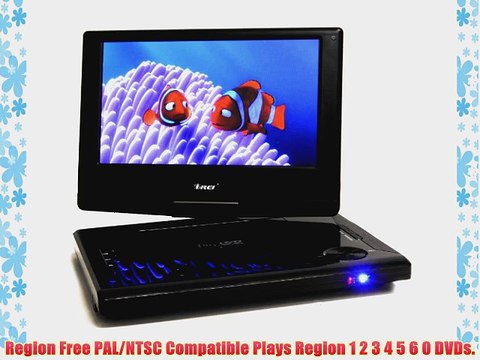 Orei DVD-P901 9-Inch Swivel Screen Multi Region Free Portable DVD Player - 4.5 Hour Long Battery