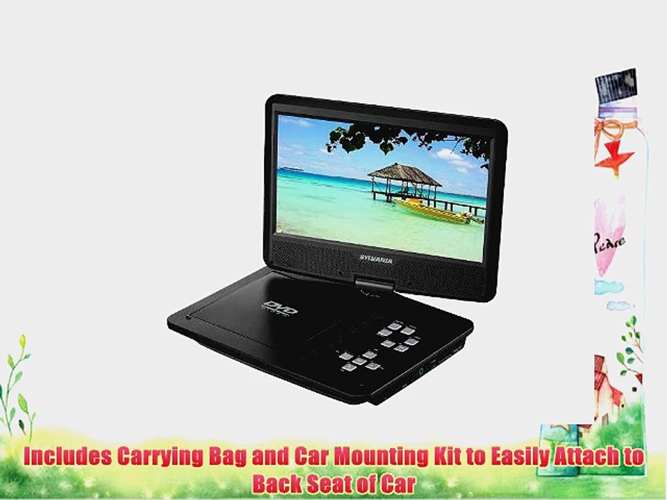 Sylvania 10-Inch Portable DVD Player 5 Hour Rechargeable Battery Swivel Screen with USB/SD
