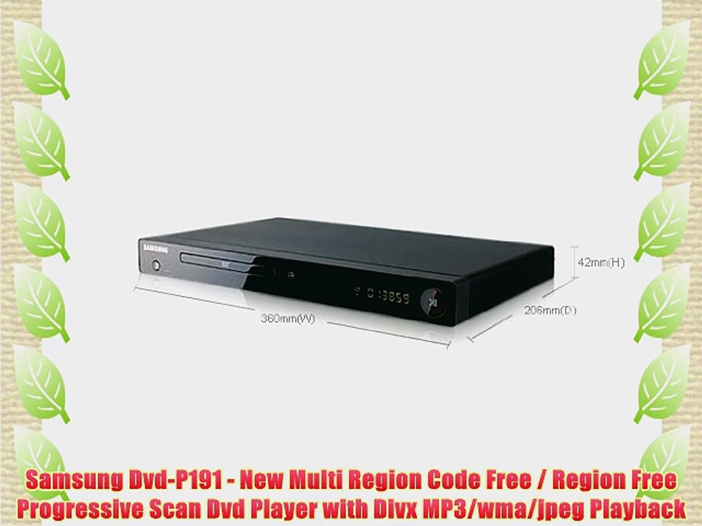 Samsung Dvd-P191 - New Multi Region Code Free / Region Free Progressive  Scan Dvd Player with - video Dailymotion