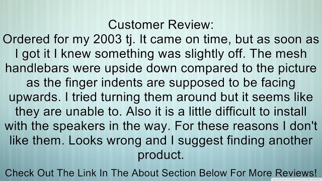 Rugged Ridge 13305.05 Black Rear Dual Grab Strap Review