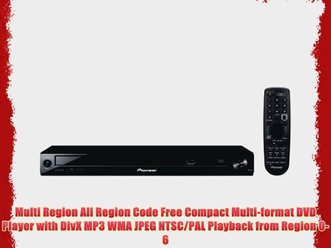 New Pioneer Dv2012K Multi Region Code Region Free Multi-format DVD Player with USB. Play All