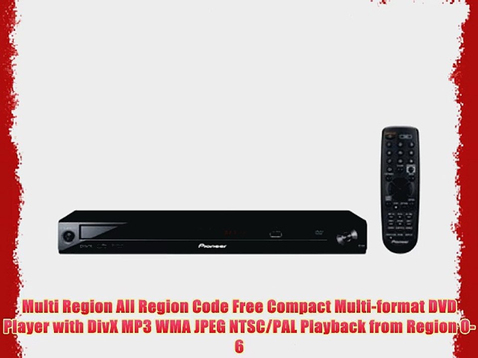 New Pioneer Dv2012K Multi Region Code Region Free Multi-format DVD Player with USB. Play All