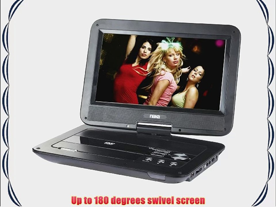 NAXA Electronics NPD-1003 10-Inch TFT LCD Swivel Screen Portable DVD Player with USB/SD/MMC