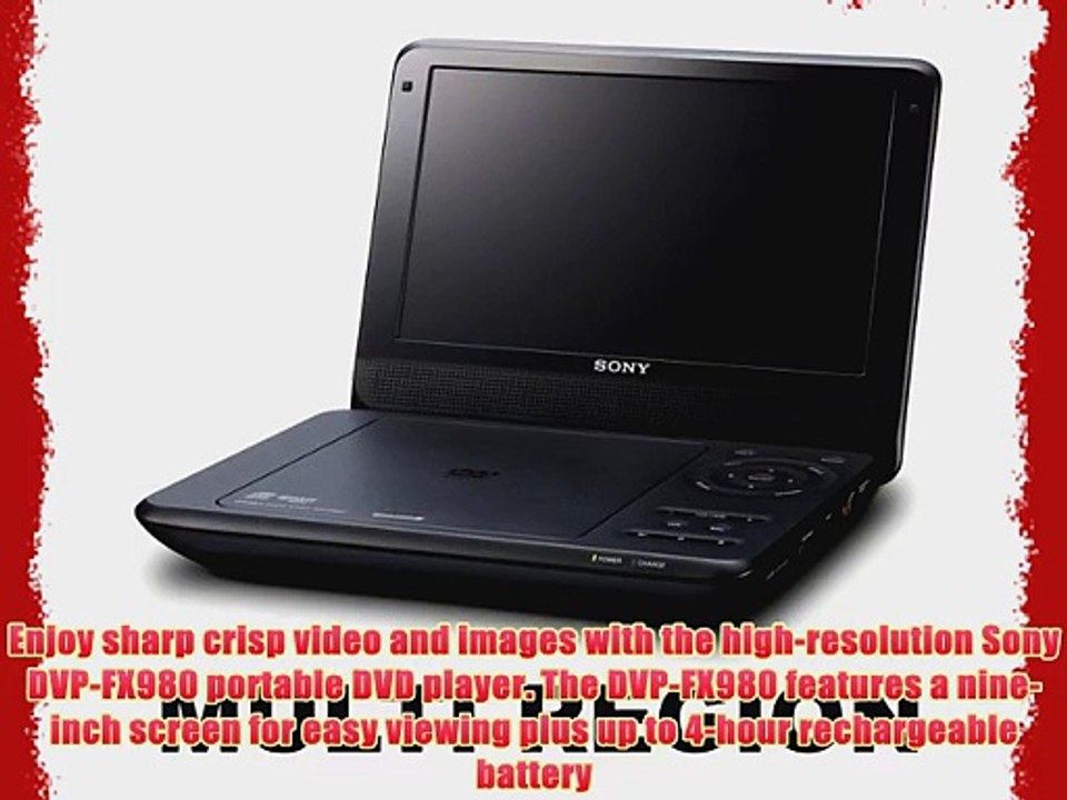 SONY DVP-FX980 Portable CD/DVD Disc Player 9 Int'l Version DVD 123456 PAL/NTSC