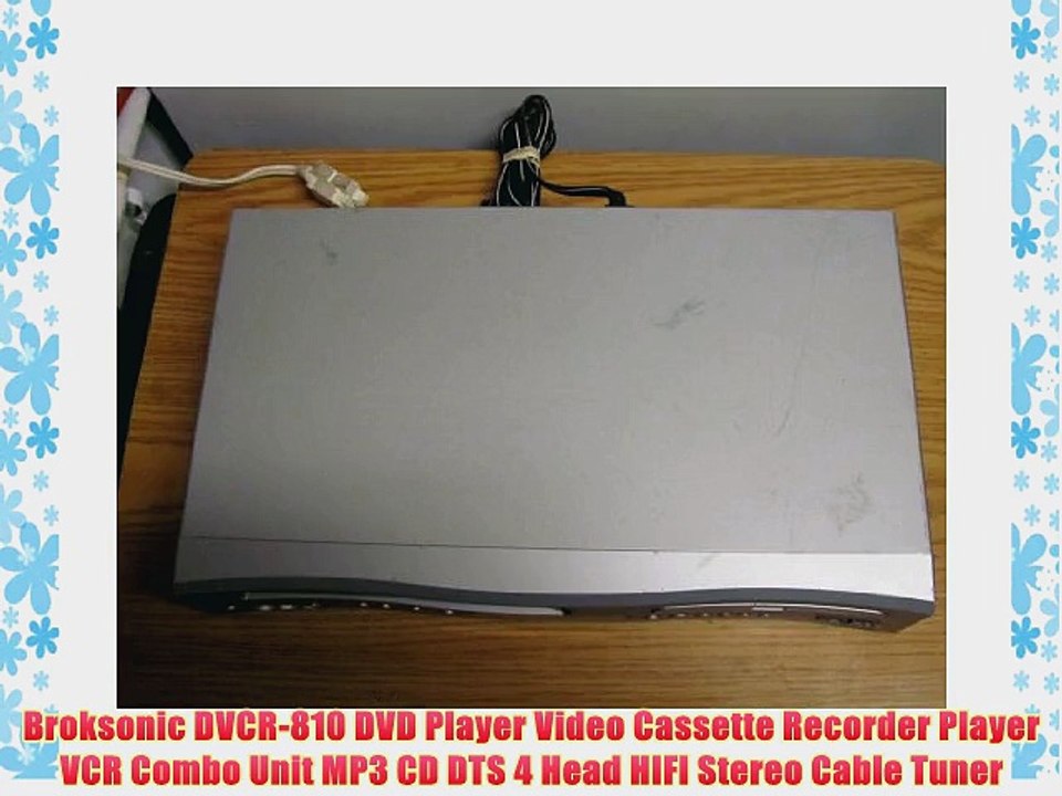 Broksonic DVCR-810 DVD Player Video Cassette Recorder Player VCR Combo Unit MP3 CD DTS 4 Head