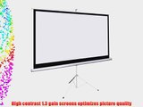 Giantex 100 16:9 Manual Projection Screen Pull Down Tripod Projector Matte White Stand
