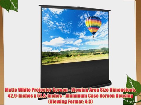 Pyle PRJSF7208 72-Inch Floor Standing Portable Roll-Up Pull-Out Projector Screen Matte White