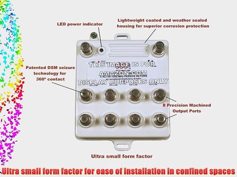8-Port Bi-Directional Cable TV HDTV Amplifier Splitter Signal Booster with Passive Return