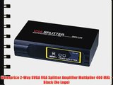 Monoprice 2-Way SVGA VGA Splitter Amplifier Multiplier 400 MHz - Black (No Logo)