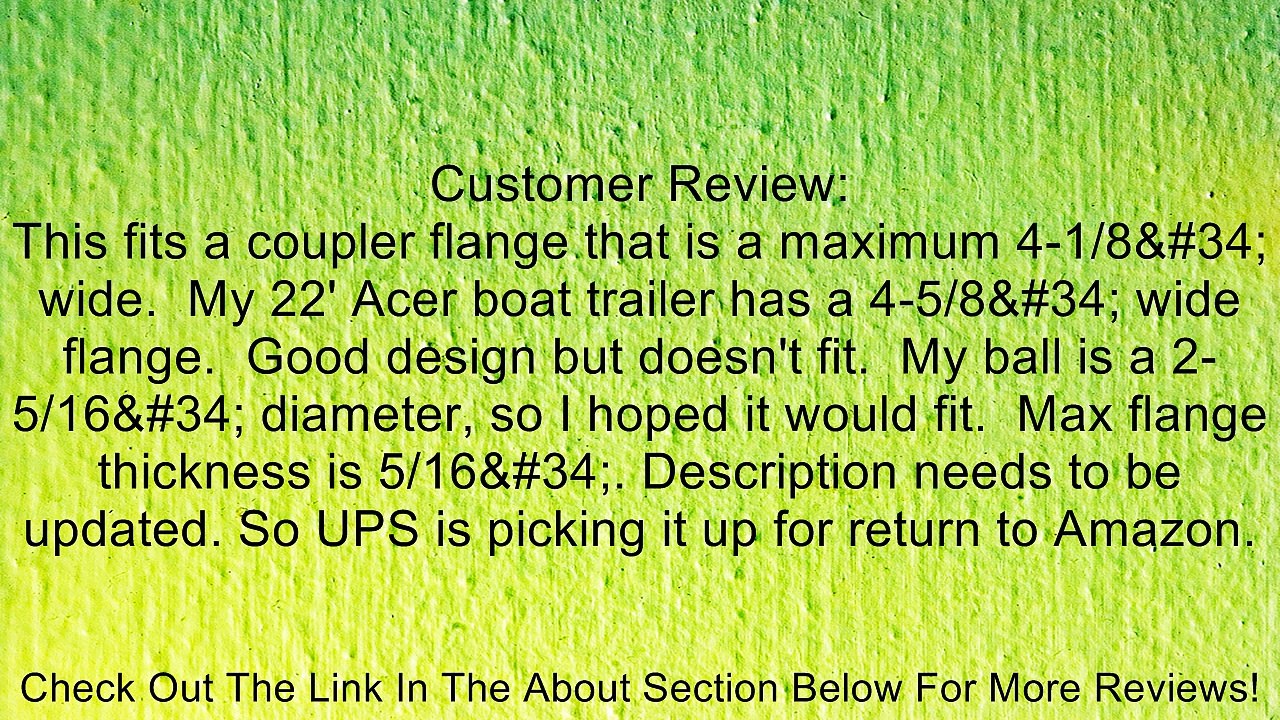 Tow Ready 63227 Coupler Lock For 2 5/16" Couplers Review