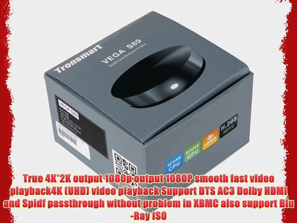 Tronsmart Vega S89 Quad Core Android 4.4 Smart TV Box 2K*4K XBMC Streaming Media Player OTA