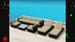 Luxxella Outdoor Patio Wicker BELLA 9Pc Light Beige Sofa Sectional Furniture All Weather Couch