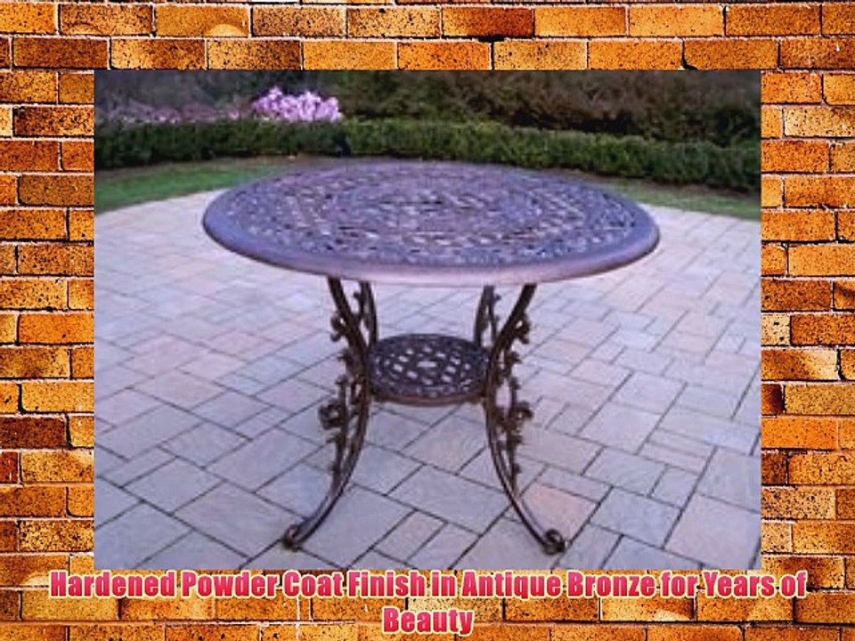 Oakland Living Mississippi Cast Aluminum Dining Table 42-Inch Antique Bronze